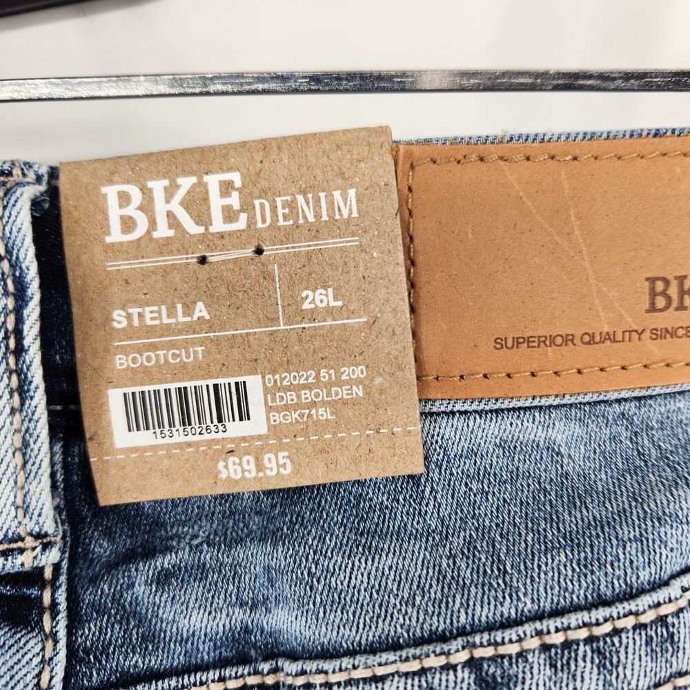 BKE Stella Jeans Womens 26 x 33 1/2 Stretch Denim Bootcut Medium Wash - Picture 13 of 16